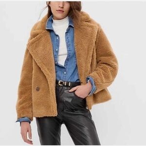 GAP Warm Brown Sherpa Coat in XL NWOT